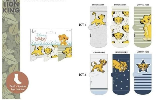 Pack of 3 Lion King Toddler Socks
