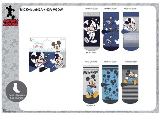 Pack of 3 Mickey Mouse Toddler Socks