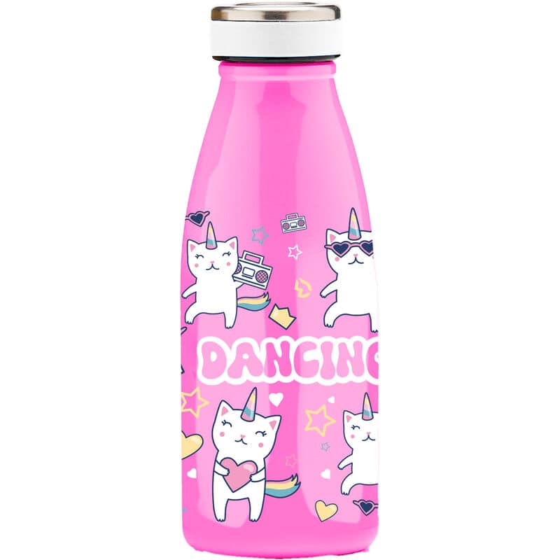 Water Revolution Stainless Steel Bottle Dancing Cats