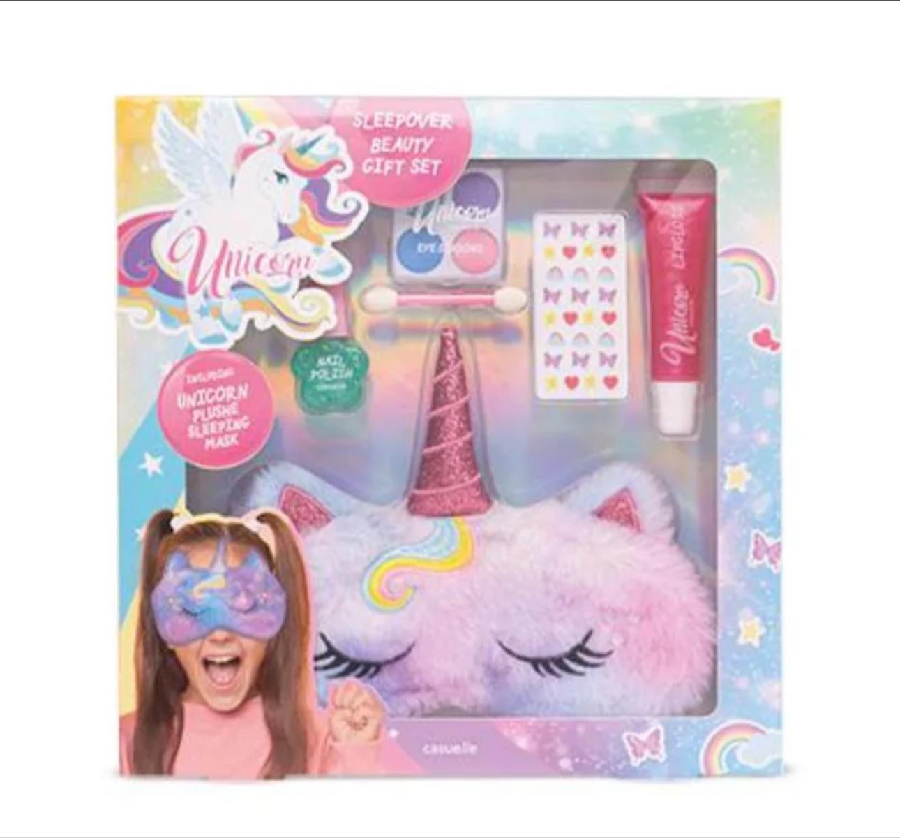 Unicorn Make Up And Sleeping Mask Set