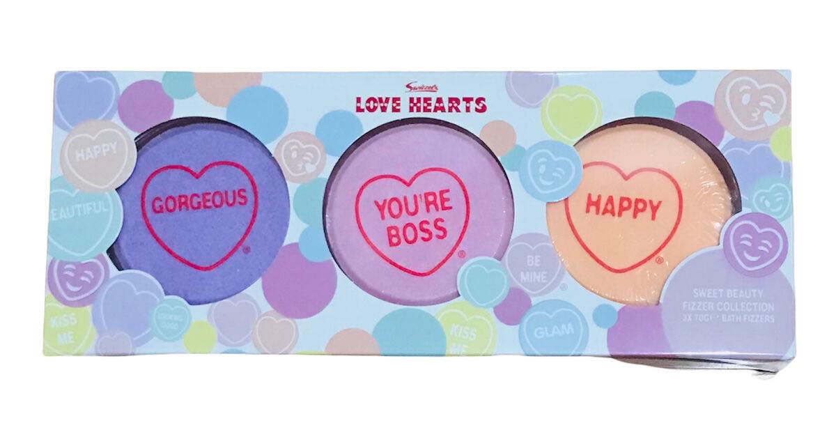Love Hearts Pack of 3 x 70g Bath Fizzers