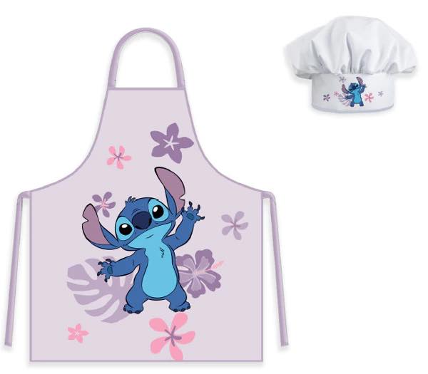 Stitch Apron And Chef Hat Set Pink