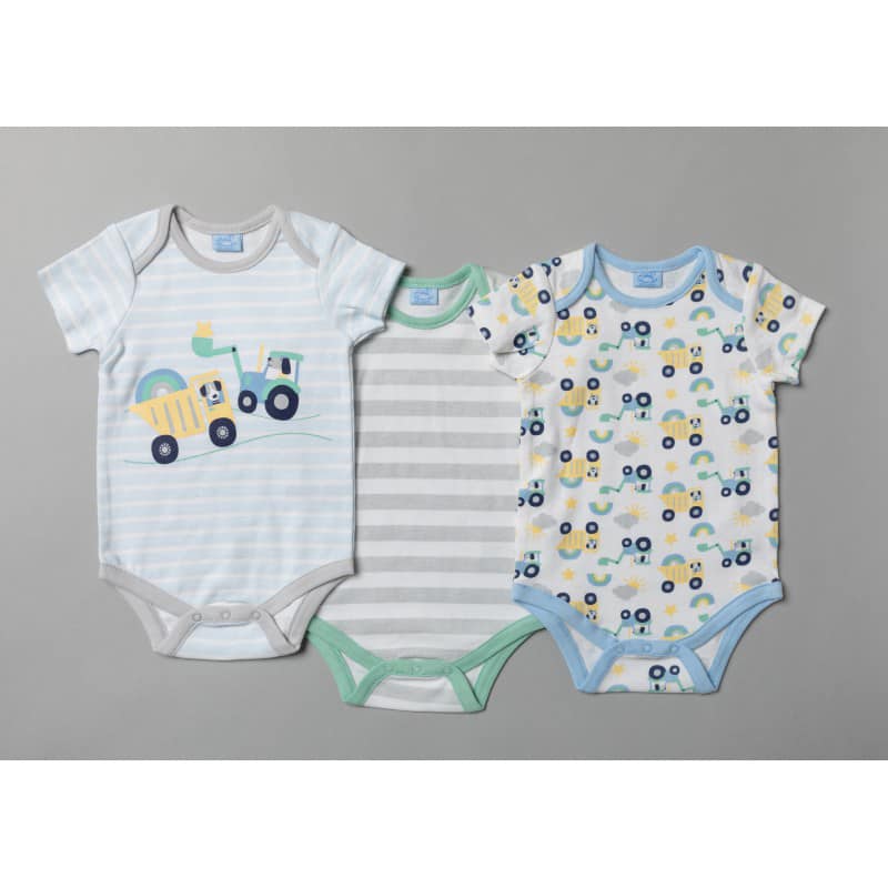 Pack of 3 Short Sleeved Rompers