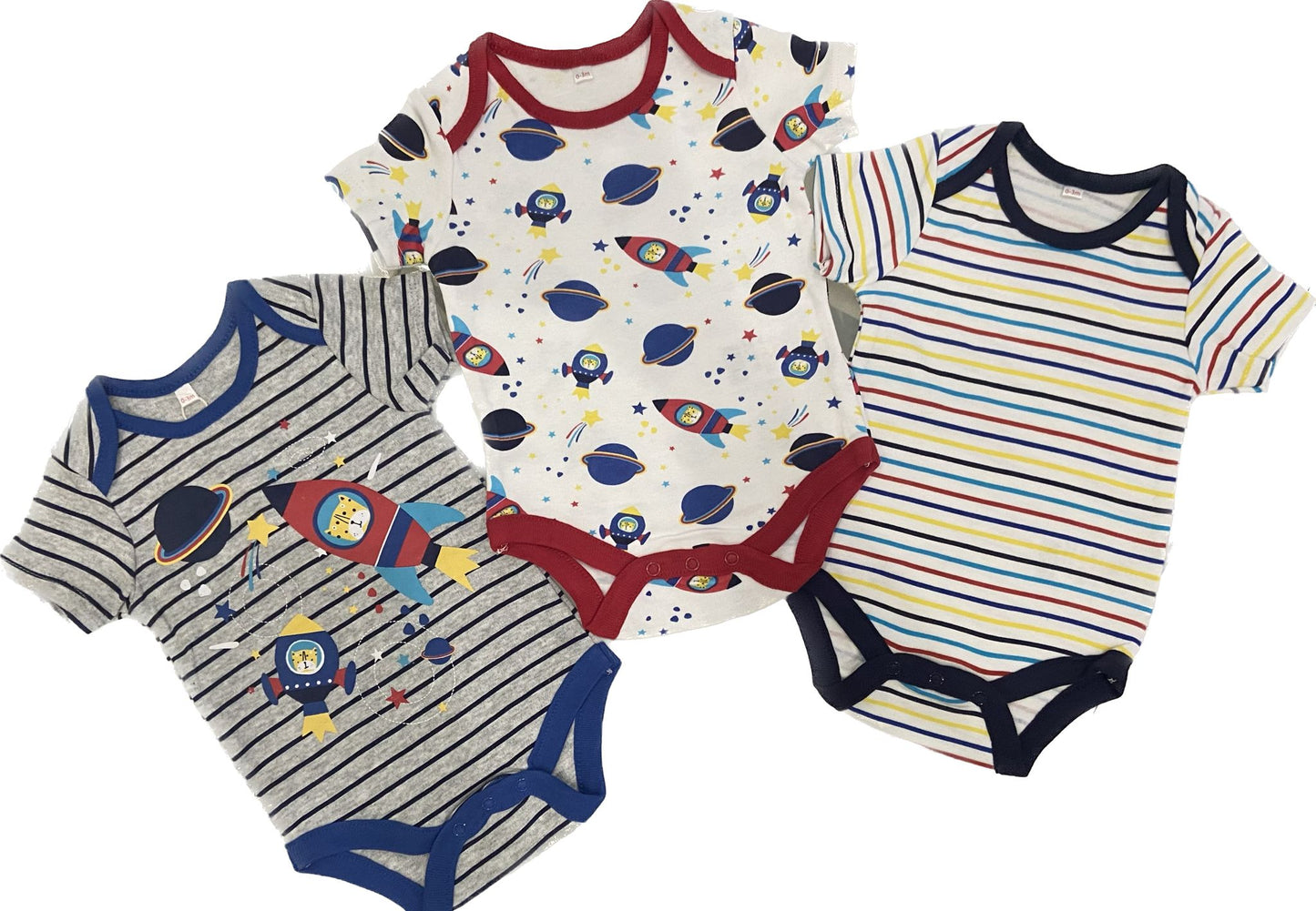 Pack of 3 Short Sleeved Babygrows