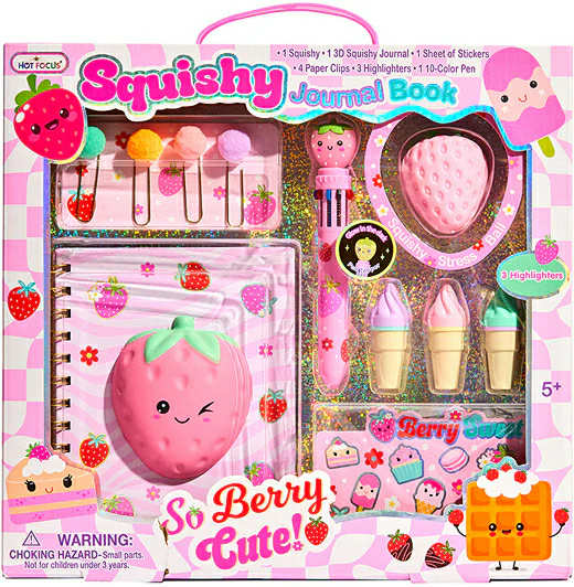 Squishy Journal Book Strawberry/Axolotl by Hot Focus