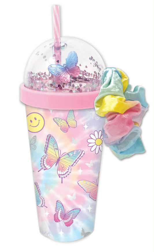 Butterfly Tumbler with Matching Scrunchie by Hot Focus