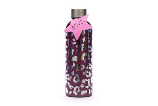 Silver Leopard Print Stainless Steel Bottle