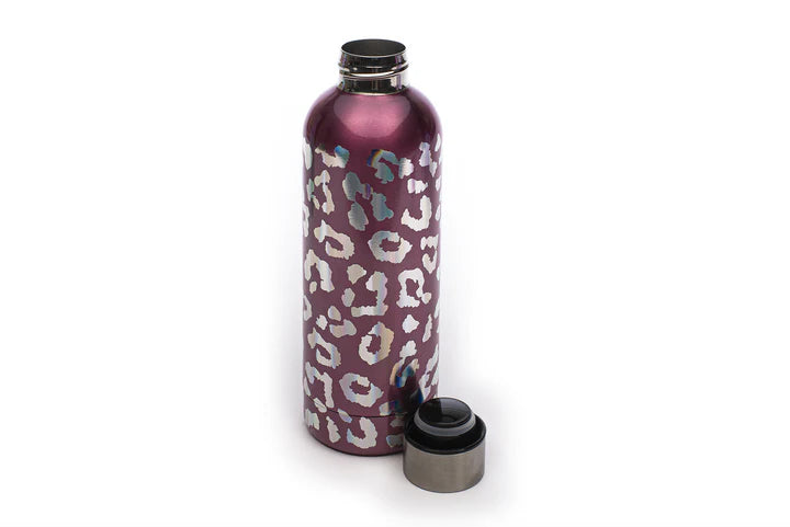 Silver Leopard Print Stainless Steel Bottle