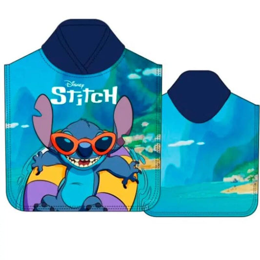 Stitch Blue Beach Poncho