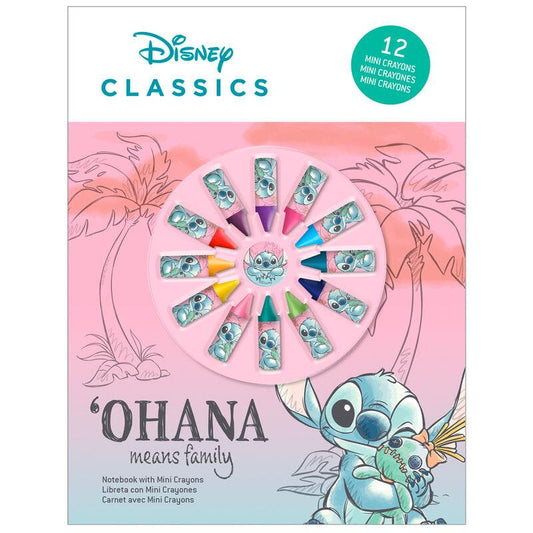 Stitch Notebook with Mini Crayons
