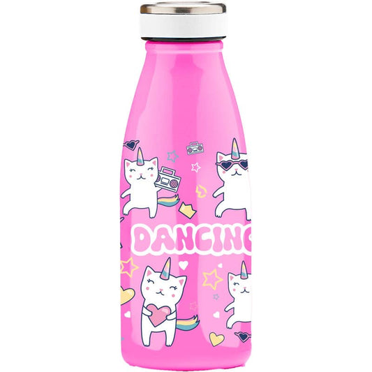 Water Revolution Stainless Steel Bottle Dancing Cats