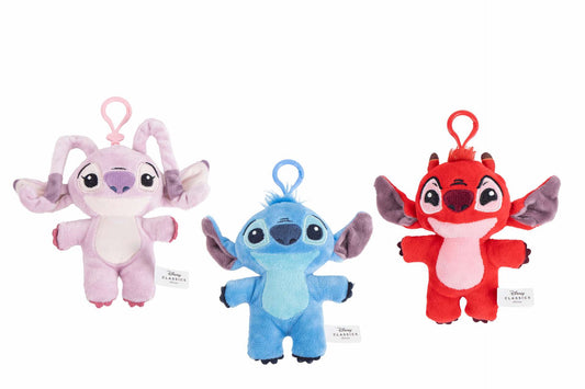 Stitch, Angel And Leroy Soft Toy Keychains