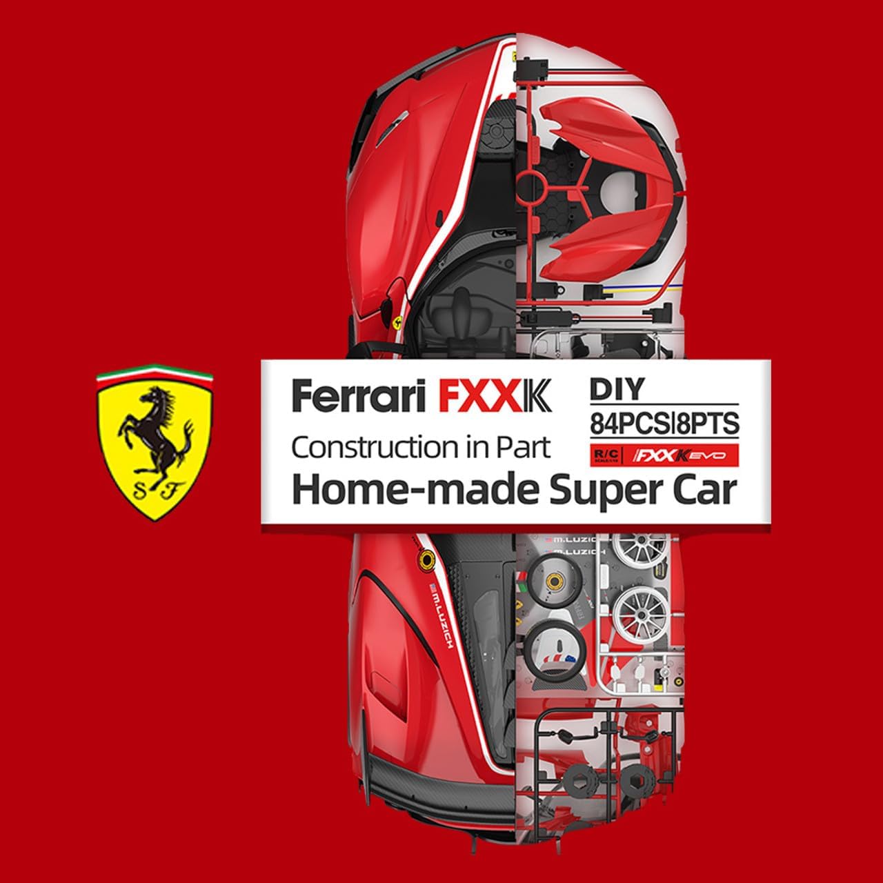 Rastar Ferrari FFX-K Evo Building Kit - Make Your Own 1:18 Scale Remote Control Car