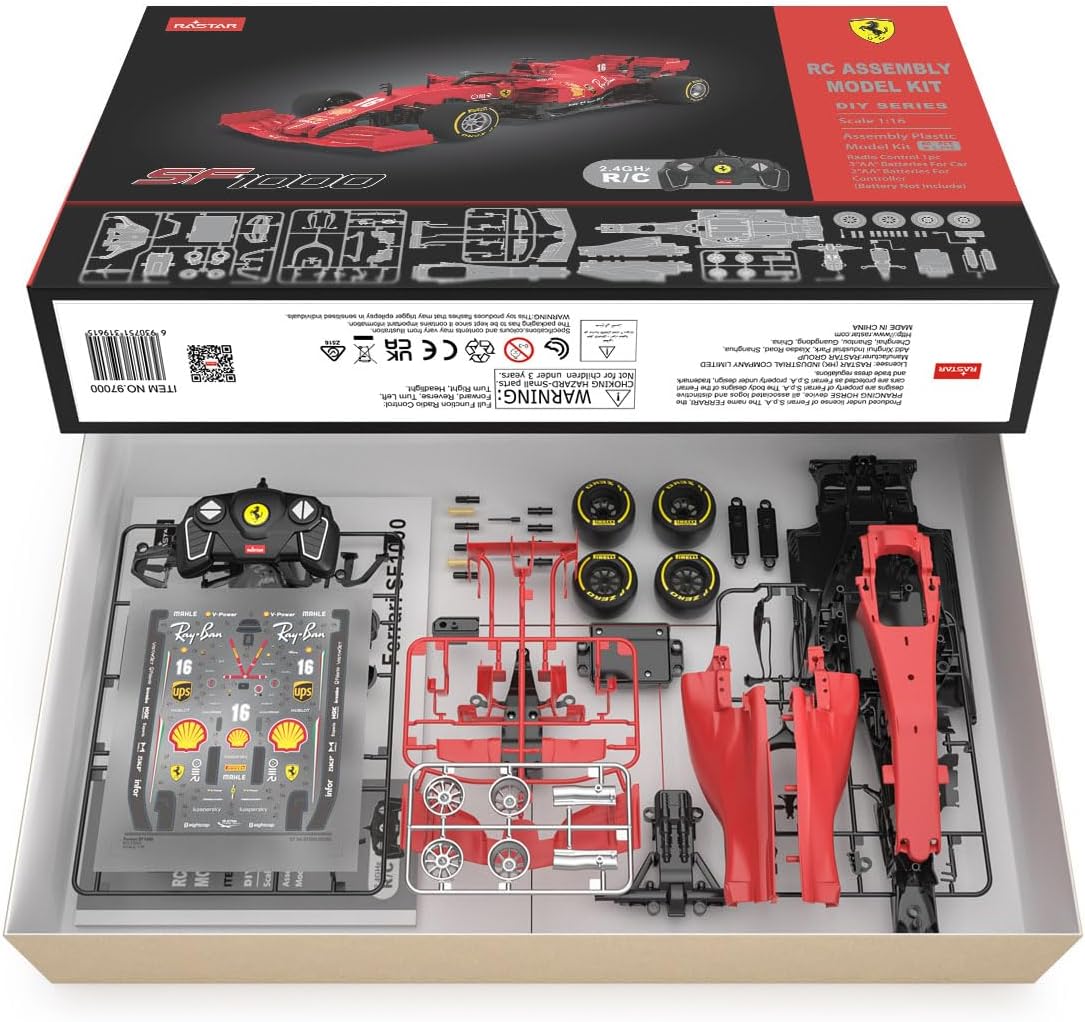 Rastar Ferrari SF1000 Building Kit - Make Your Own 1:16 Scale Remote Control Car