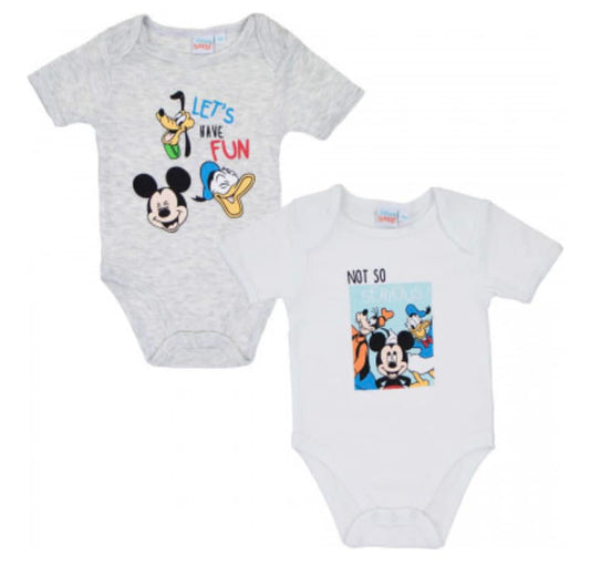 Mickey and Friends Pack of 2 Short Sleeved Rompers