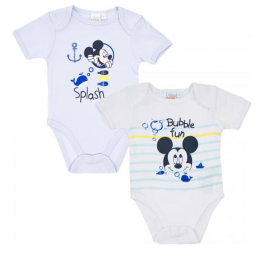Mickey Mouse Pack of 2 Short Sleeved Vests