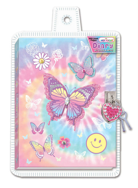 Butterfly Diary w/ Lock & Keys By Hot Focus